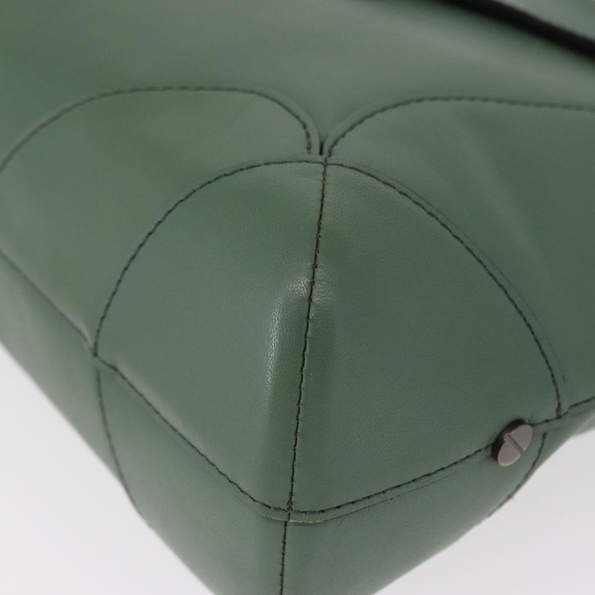 Chloe Vintage Flap Shoulder Bag Leather Green Leather Shoulder Bag Bag (Pre-Owned)