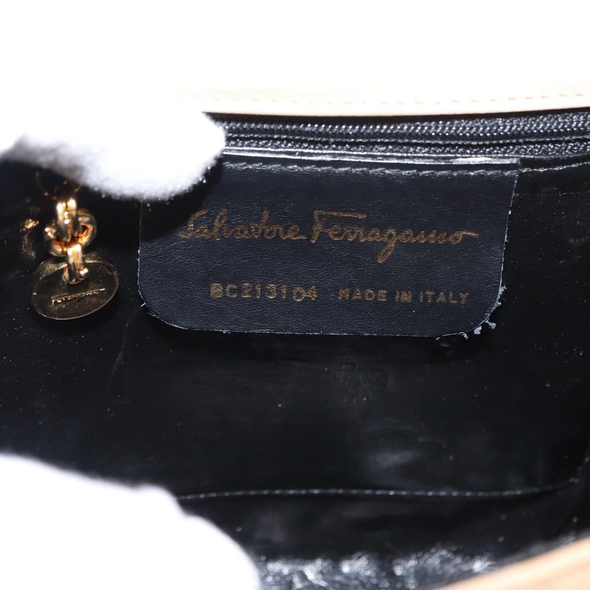 Salvatore Ferragamo Vala Handbag Suede Beige Suede Handbag (Pre-Owned)