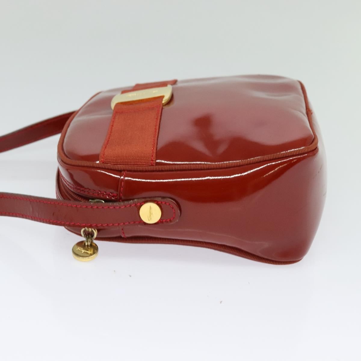 Salvatore Ferragamo Vala Shoulder Bag Patent Leather Red Patent_Leather Shoulder Bag Bag (Pre-Owned)