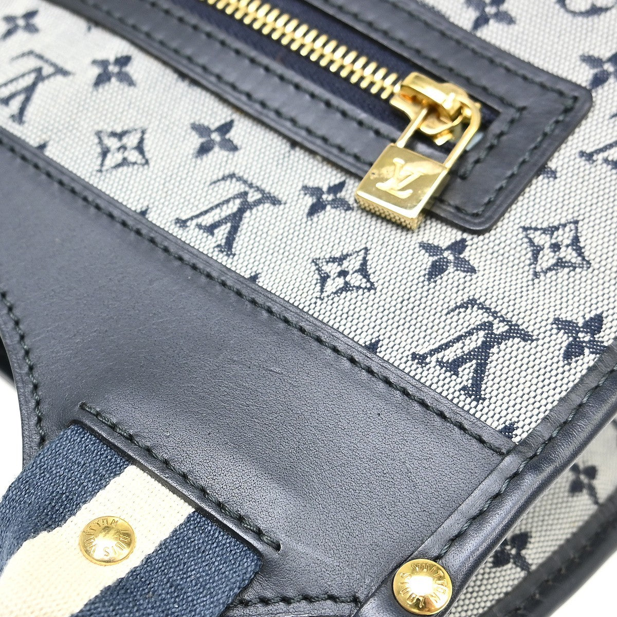 Louis Vuitton Kathleen Tote Mini Lin Blue Canvas Handbag (Pre-Owned)
