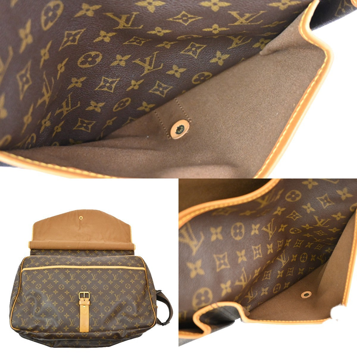 Louis Vuitton Sac Chasse Hunting Bag Monogram Canvas Brown Canvas Travel Bag Bag (Pre-Owned)