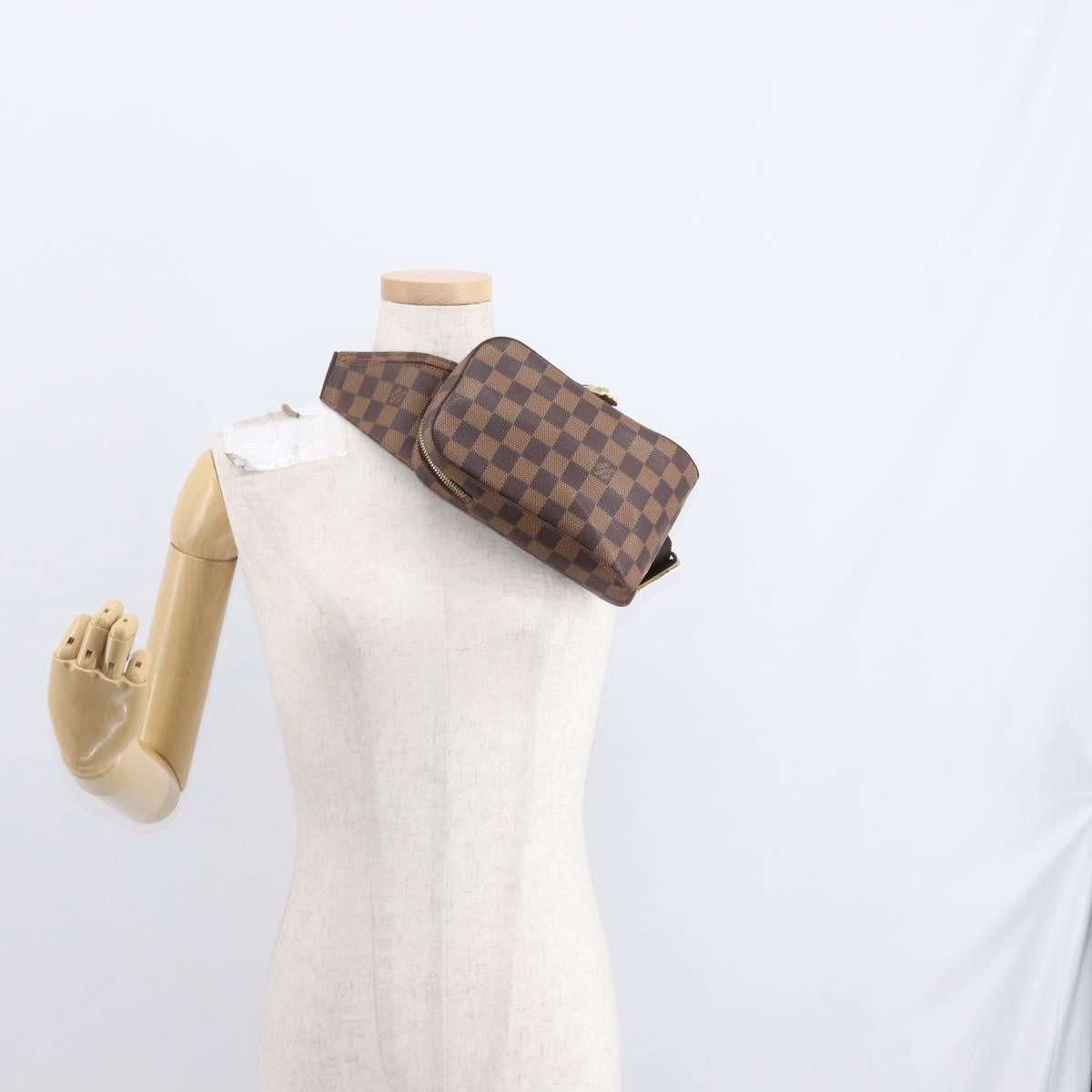 Louis Vuitton Geronimos Waist Bag Damier Brown Canvas Shoulder Bag Bag (Pre-Owned)