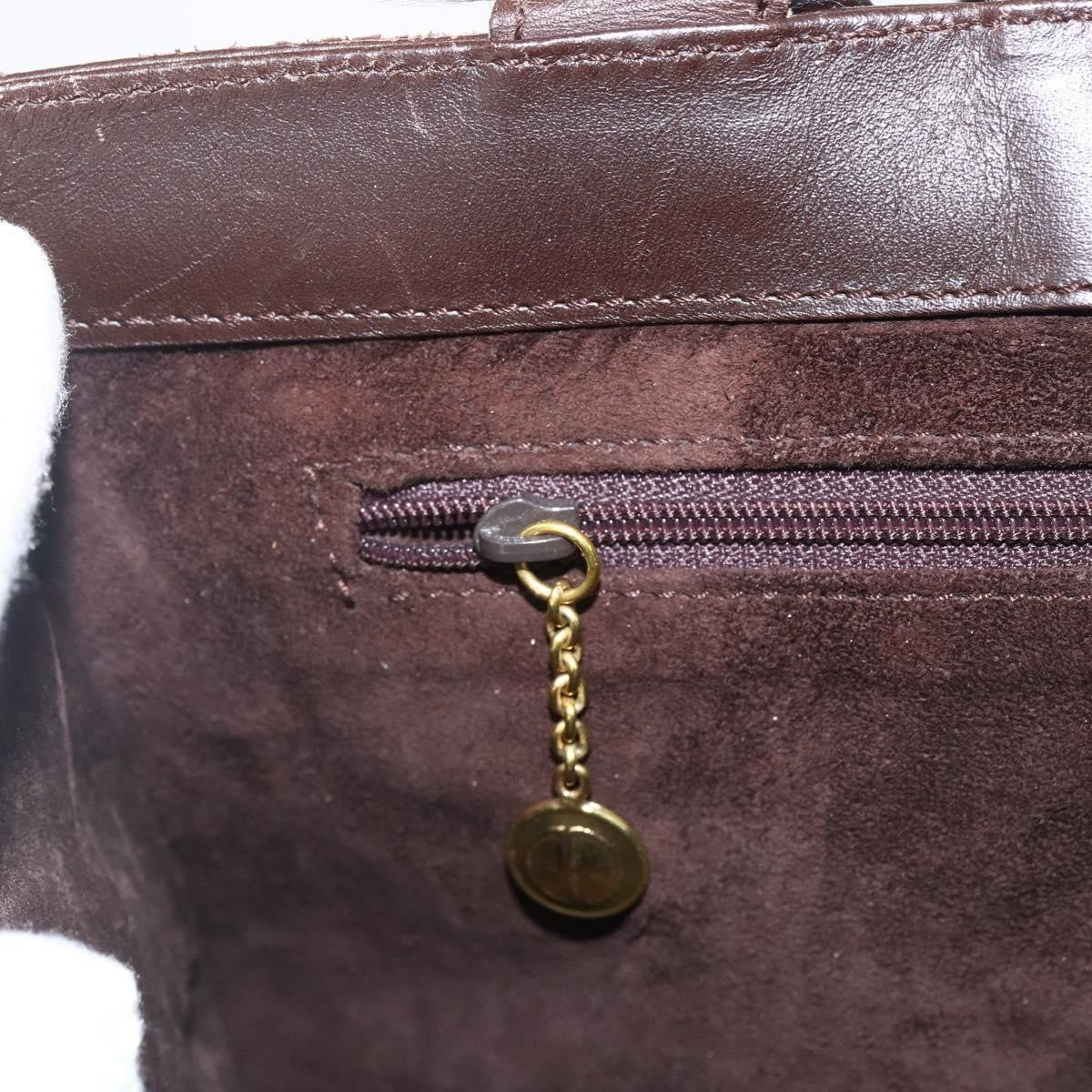 Gucci Vintage Handbag Leather Brown Leather Handbag (Pre-Owned)