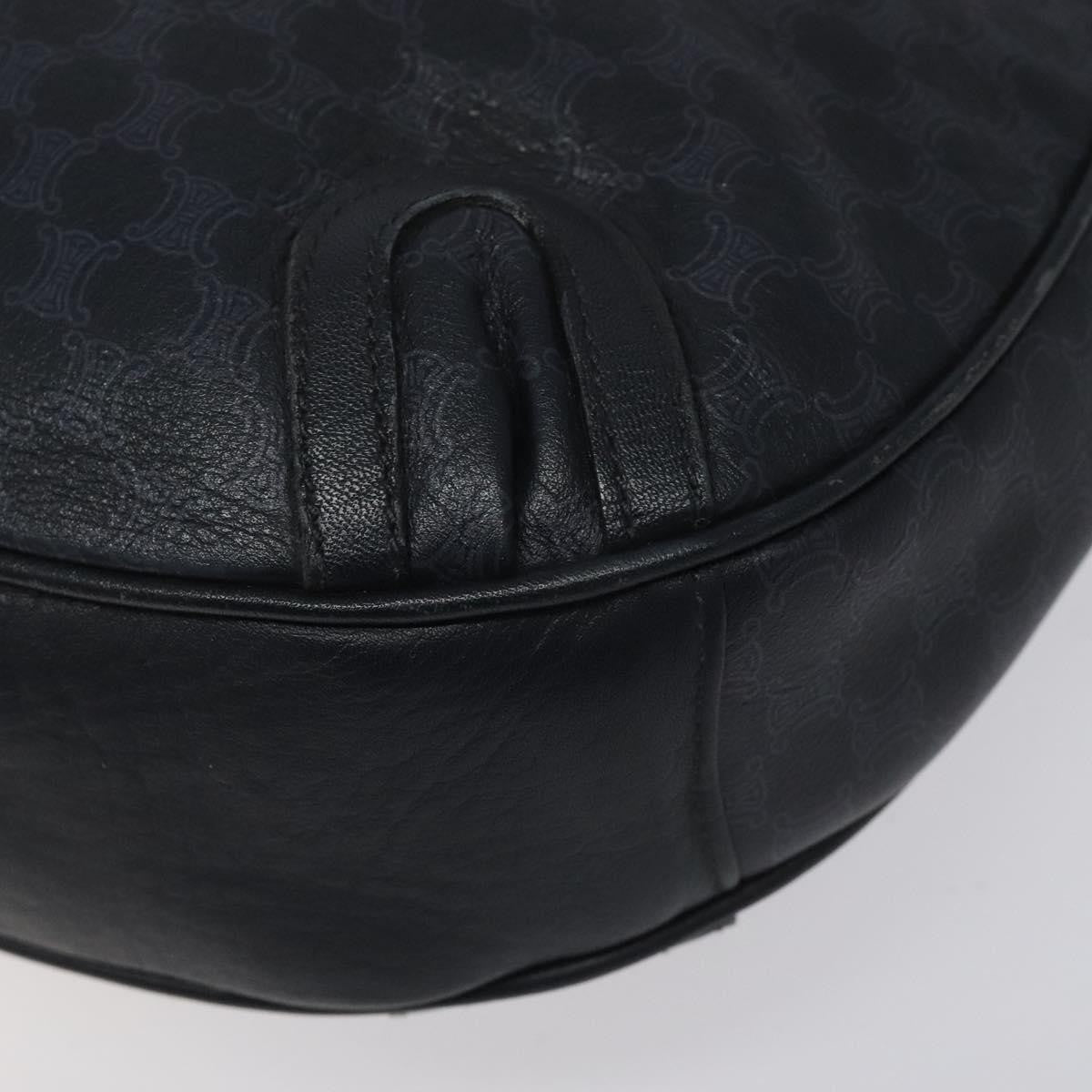 Celine Vintage Macadam Shoulder Bag Canvas Navy Canvas Shoulder Bag Bag (Pre-Owned)