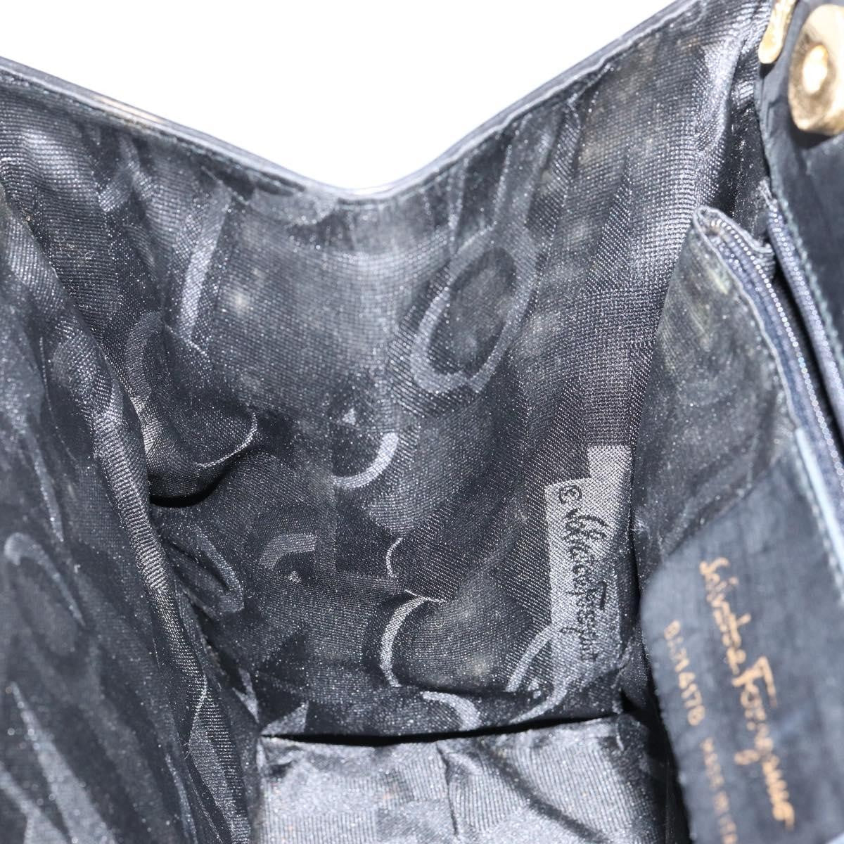 Salvatore Ferragamo Convertible Vara Bow Tote Leather Black Leather Handbag (Pre-Owned)