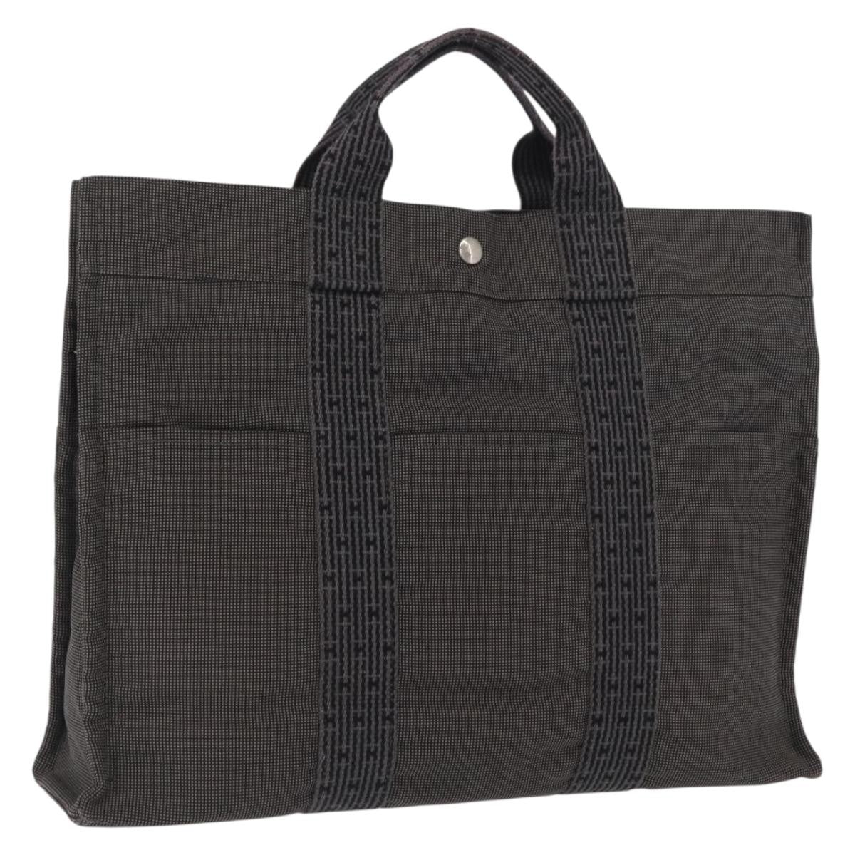 Hermes Fourre-Tout Herline Canvas Gray Canvas Tote Bag Bag (Pre-Owned)