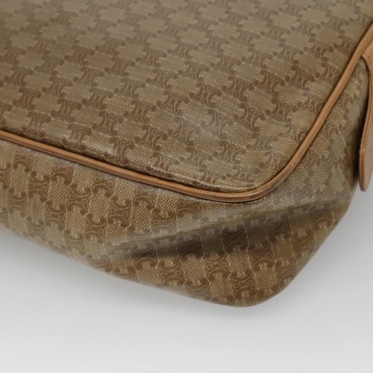 Celine Vintage Macadam Shoulder Bag Canvas And Leather Beige Canvas Shoulder Bag Bag (Pre-Owned)