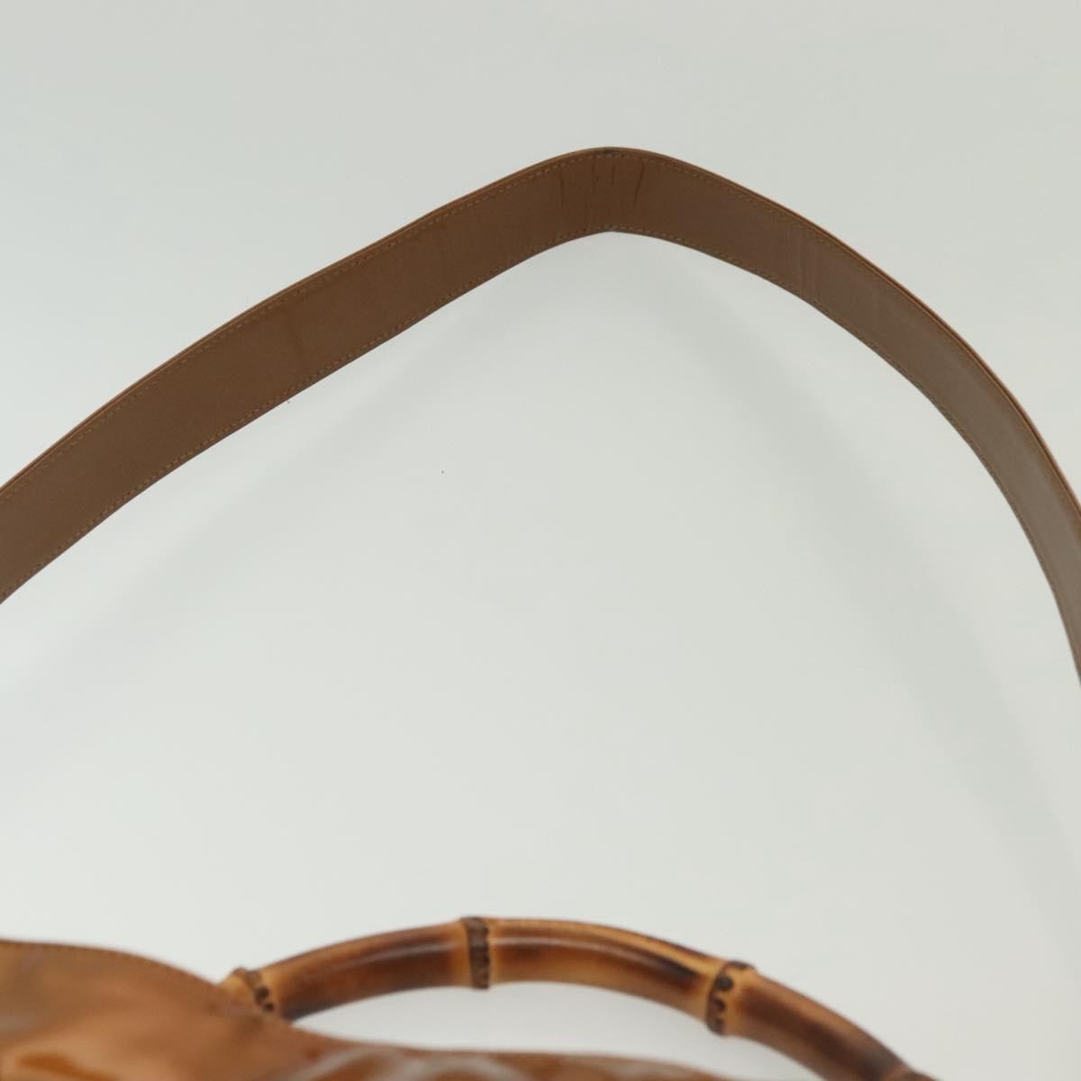 Gucci Vintage Bamboo Handle Bag Patent Leather Gold Patent_Leather Handbag (Pre-Owned)