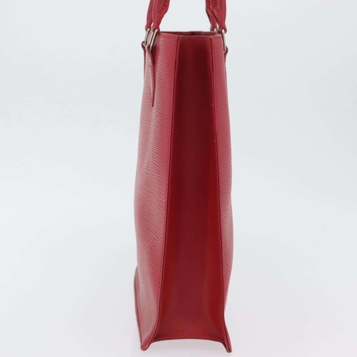 Louis Vuitton Sac Plat Bag Epi Leather Red Leather Tote Bag Bag (Pre-Owned)