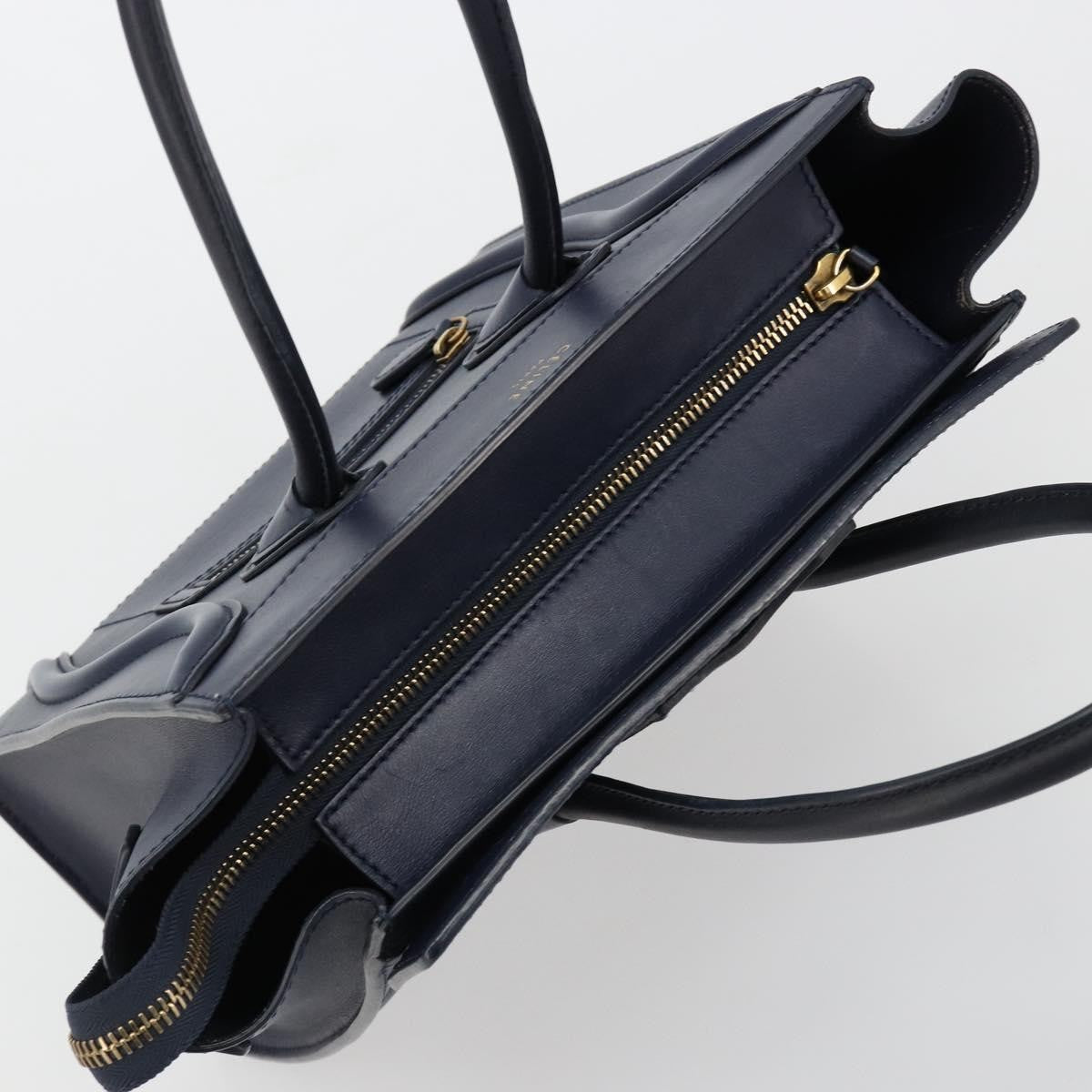Celine Tricolor Luggage Bag Leather Navy Leather Handbag (Pre-Owned)