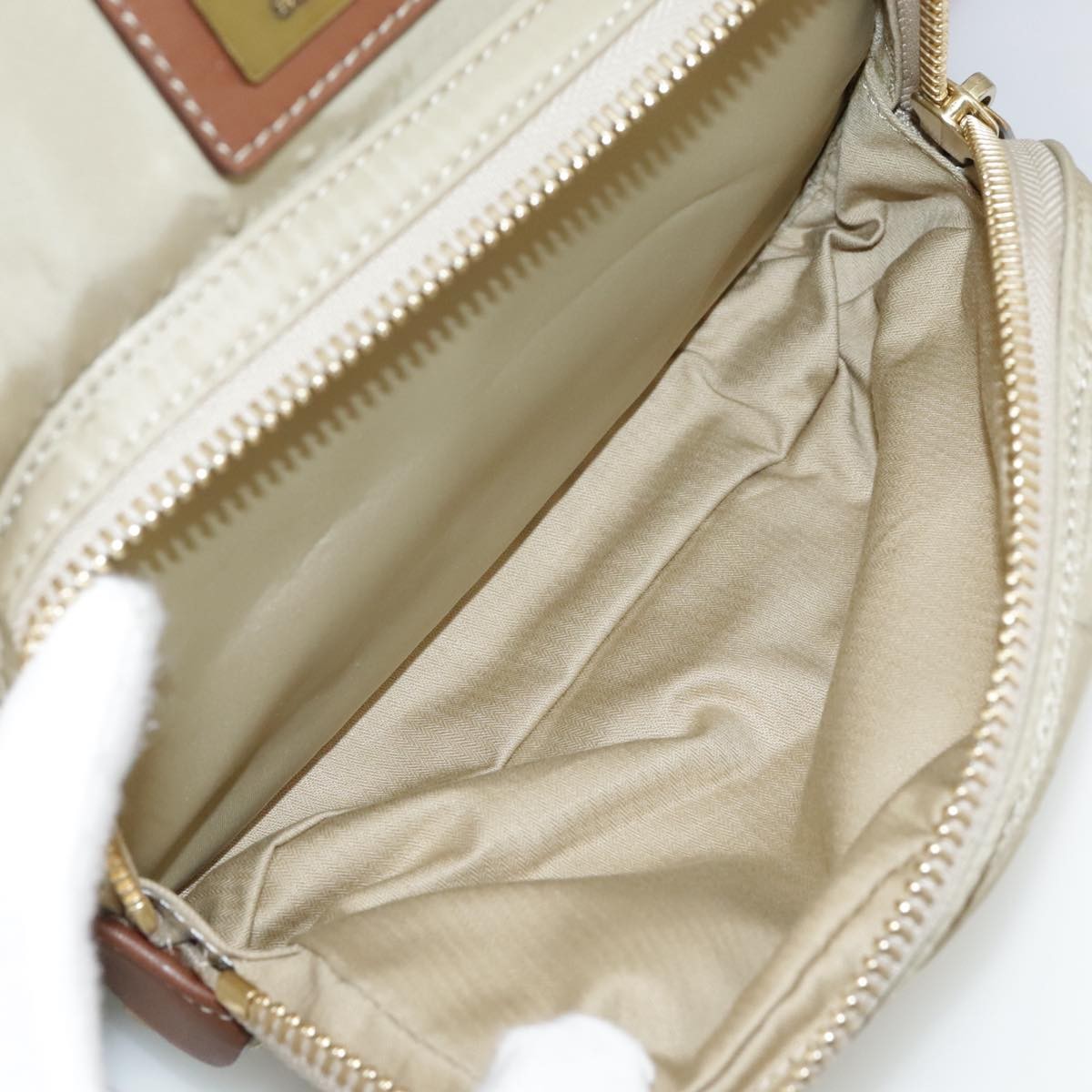 Burberry Blue Label Shoulder Bag Nylon Beige Nylon Shoulder Bag Bag (Pre-Owned)