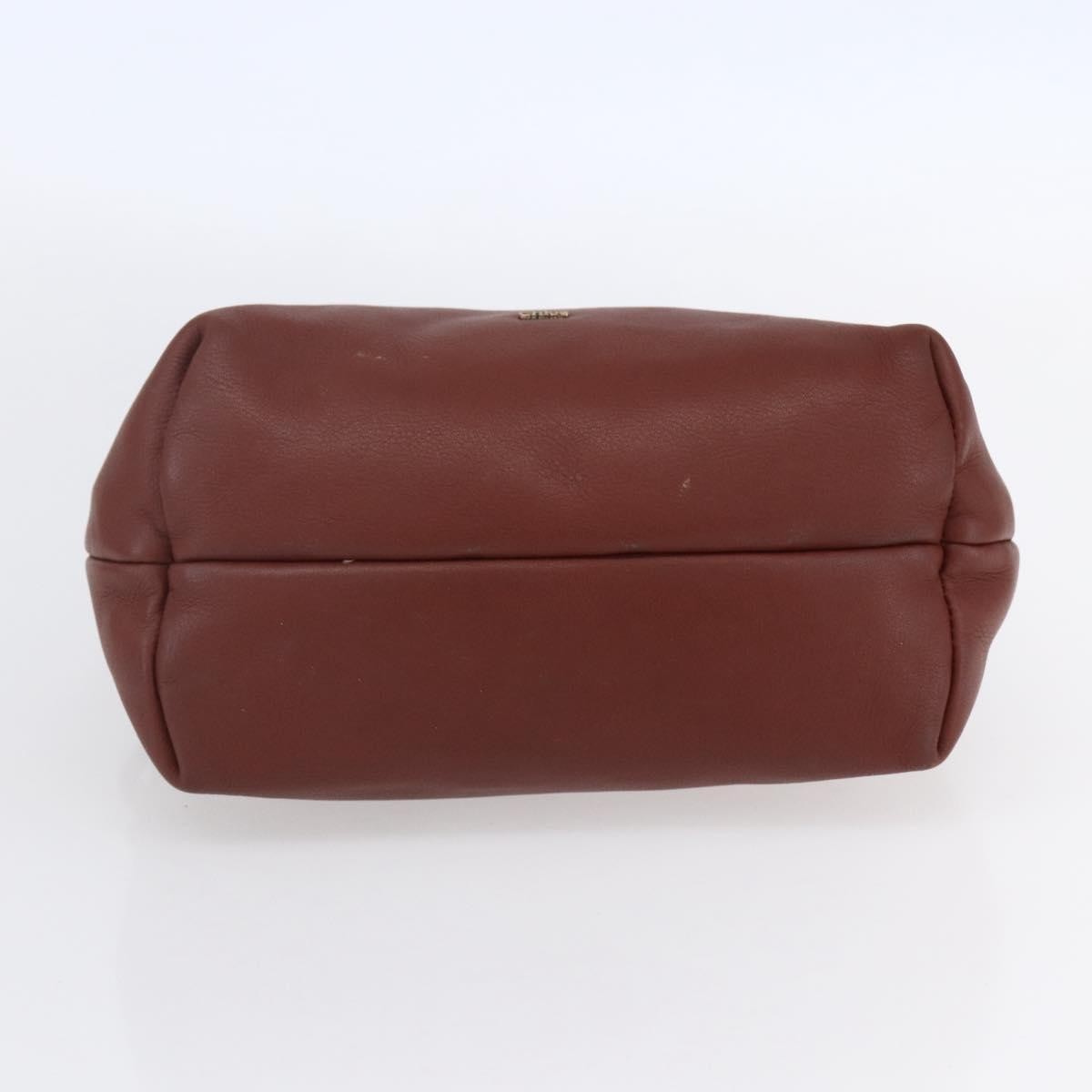 Chloe Zip Clutch Leather Brown Leather Clutche & Pouche Bag (Pre-Owned)