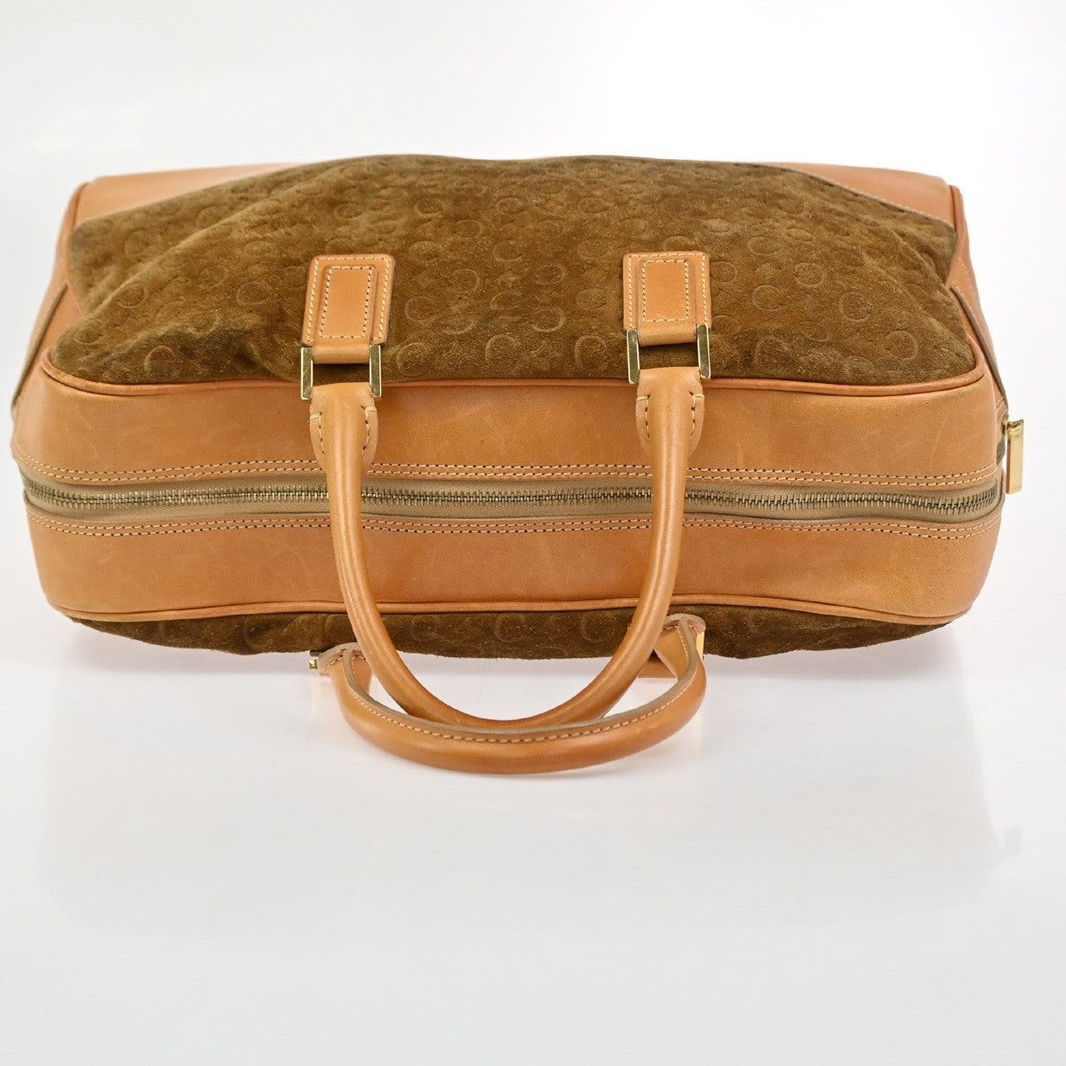 Celine C Macadam Handbag Suede And Leather Brown Suede Handbag (Pre-Owned)