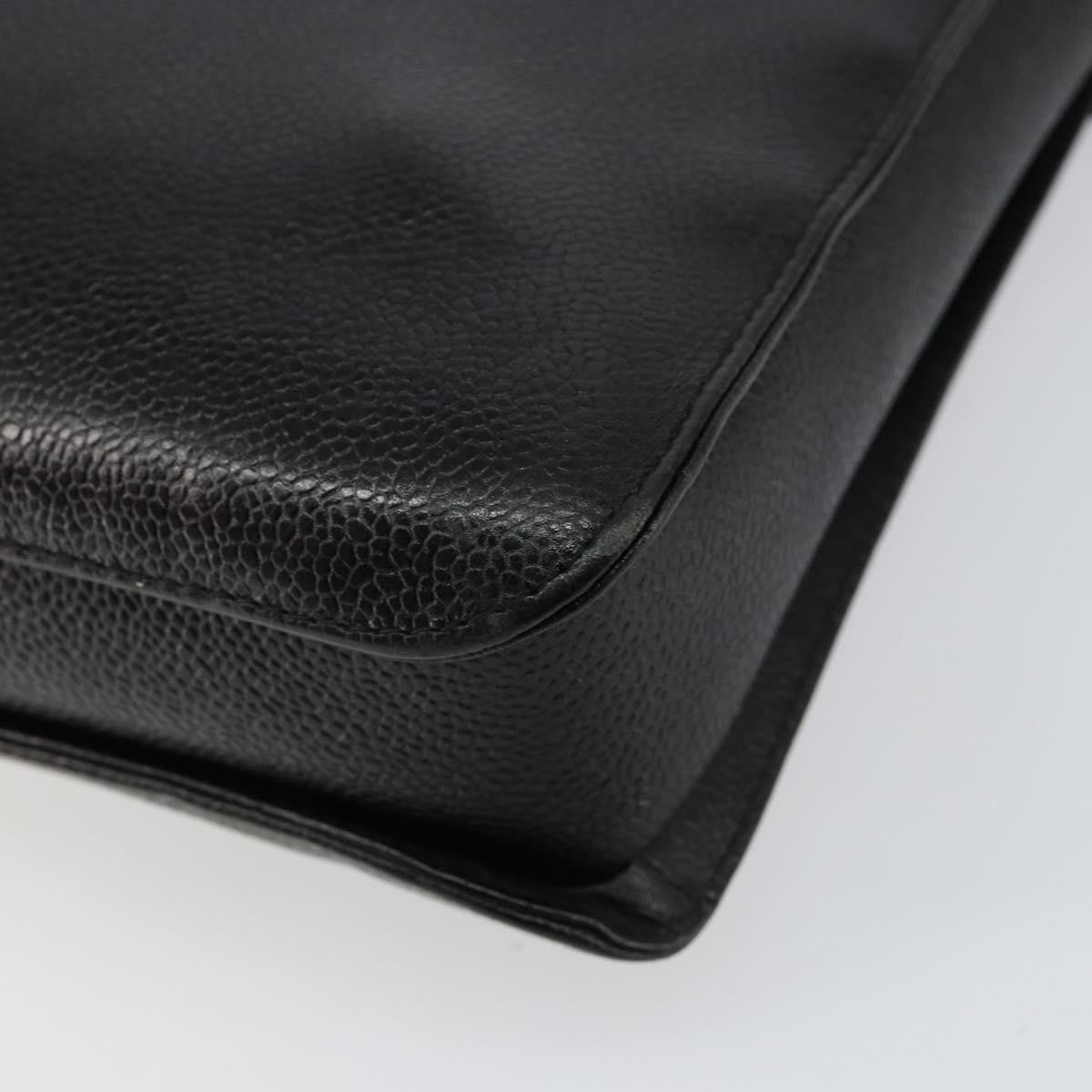 Chanel Vintage Lock Briefcase Caviar Black Leather Briefcase Bag (Pre-Owned)