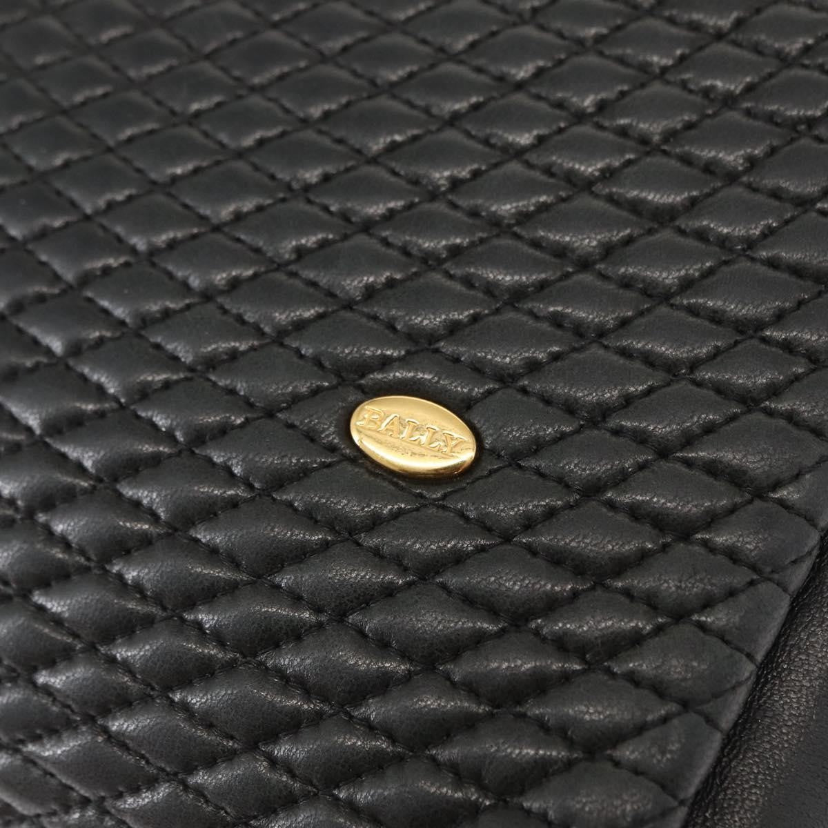 Bally Vintage Chain Shoulder Bag Quilted Leather Navy Leather Shoulder Bag Bag (Pre-Owned)