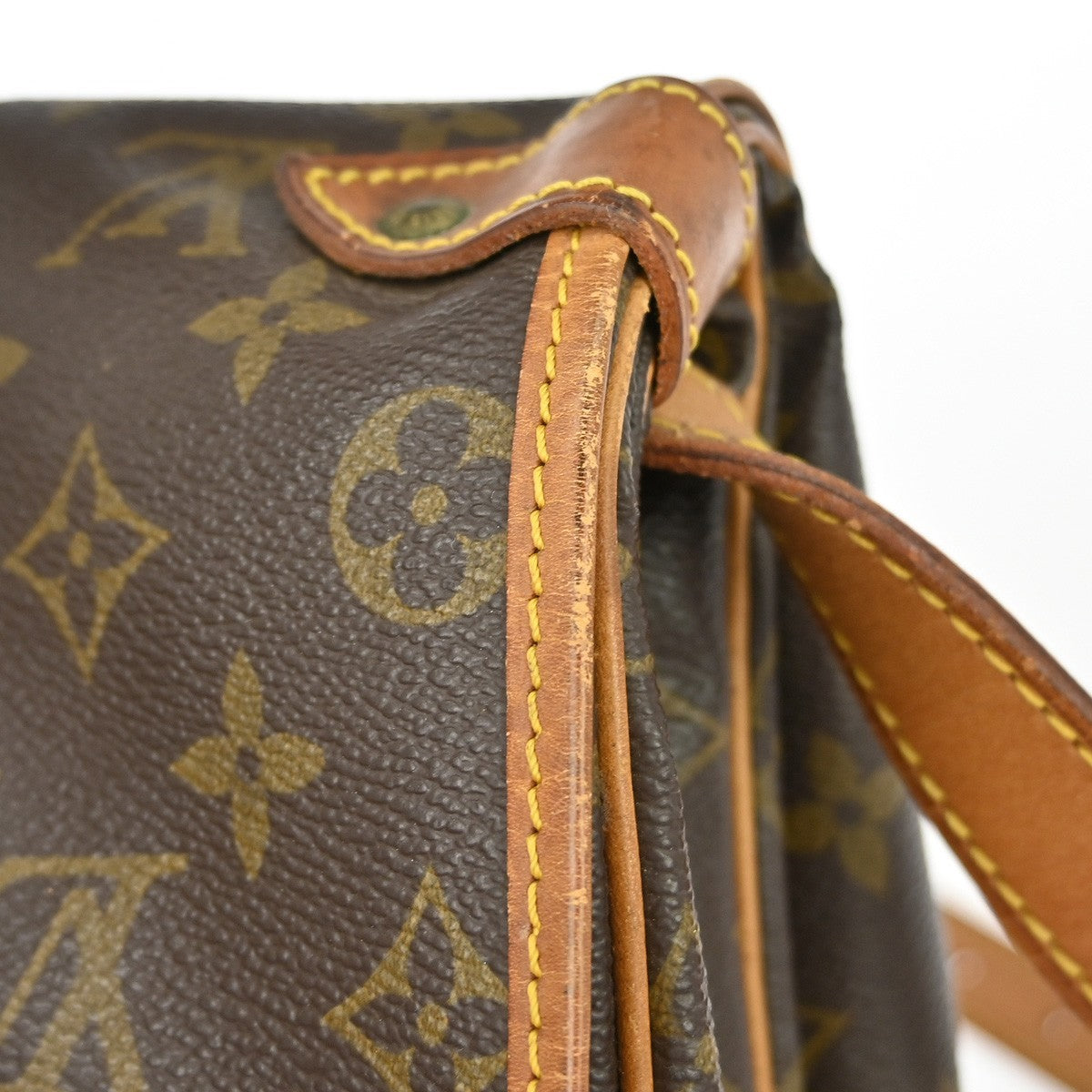Louis Vuitton Saumur Handbag Monogram Canvas Brown Canvas Shoulder Bag Bag (Pre-Owned)