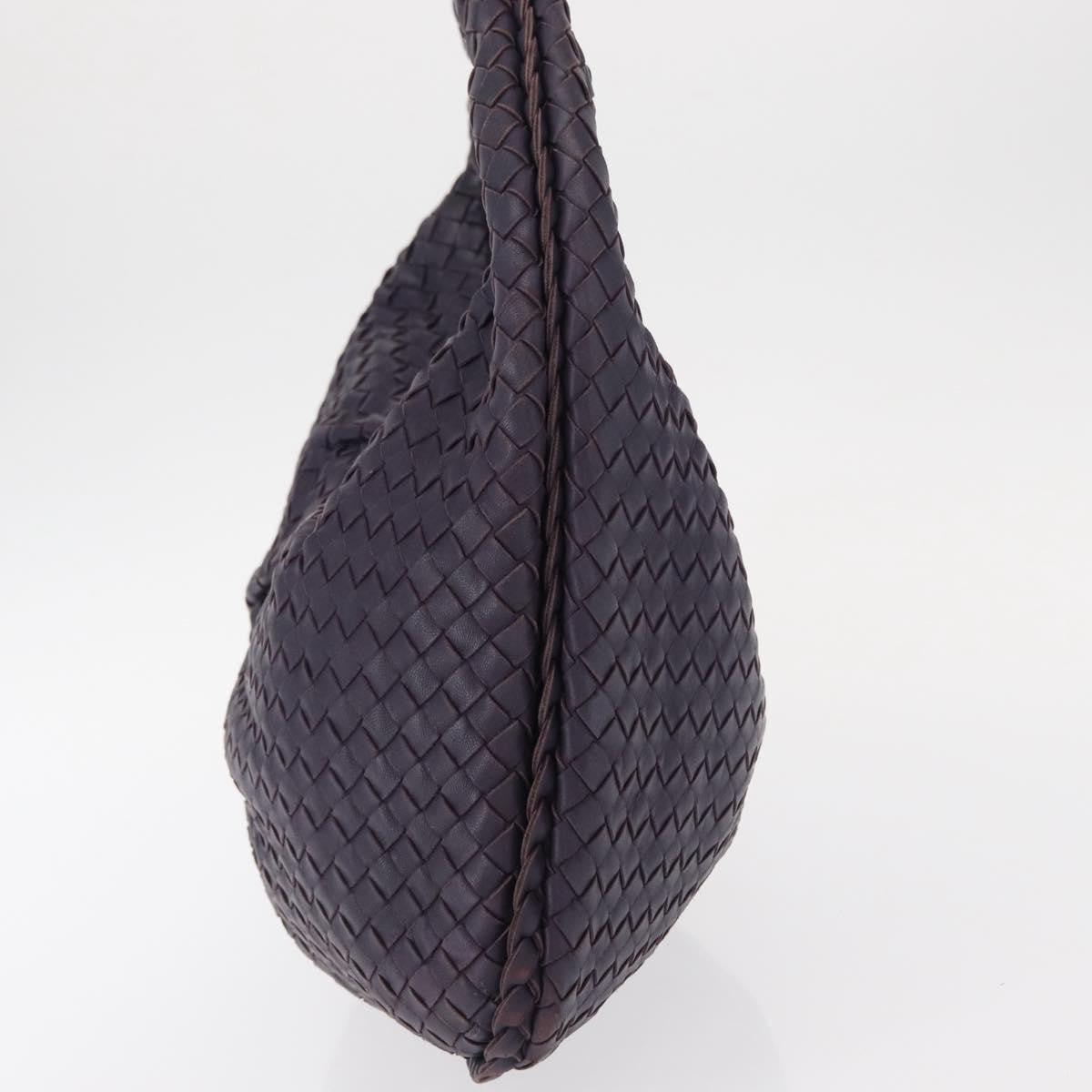 Bottega Veneta Veneta Hobo Pleated Intrecciato Nappa Purple Leather Shoulder Bag Bag (Pre-Owned)
