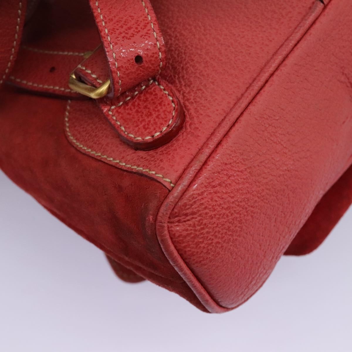 Gucci Gucci Bamboo Backpack Daim Red Suede Backpack Bag (Pre-Owned)