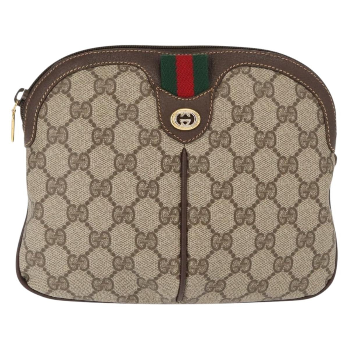Gucci Vintage Web Crossbody Bag Gg Coated Canvas Beige Canvas Shoulder Bag Bag (Pre-Owned)
