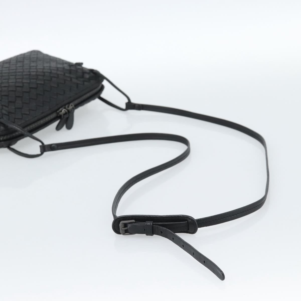 Bottega Veneta Nodini Crossbody Bag Intrecciato Nappa Black Leather Shoulder Bag Bag (Pre-Owned)