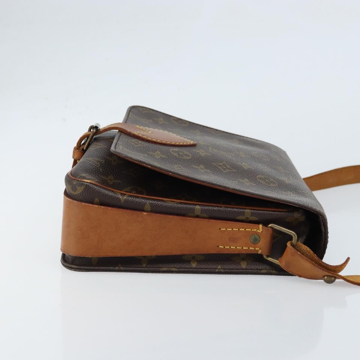 Louis Vuitton Cartouchiere Handbag Monogram Canvas Brown Canvas Shoulder Bag Bag (Pre-Owned)