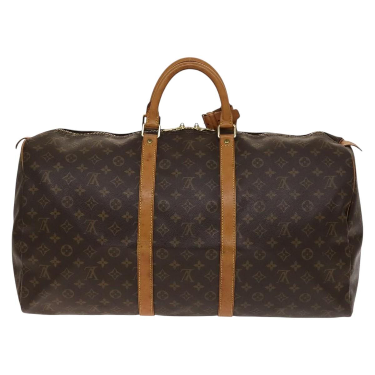 Louis Vuitton Keepall Bag Monogram Canvas Brown Canvas Travel Bag Bag (Pre-Owned)