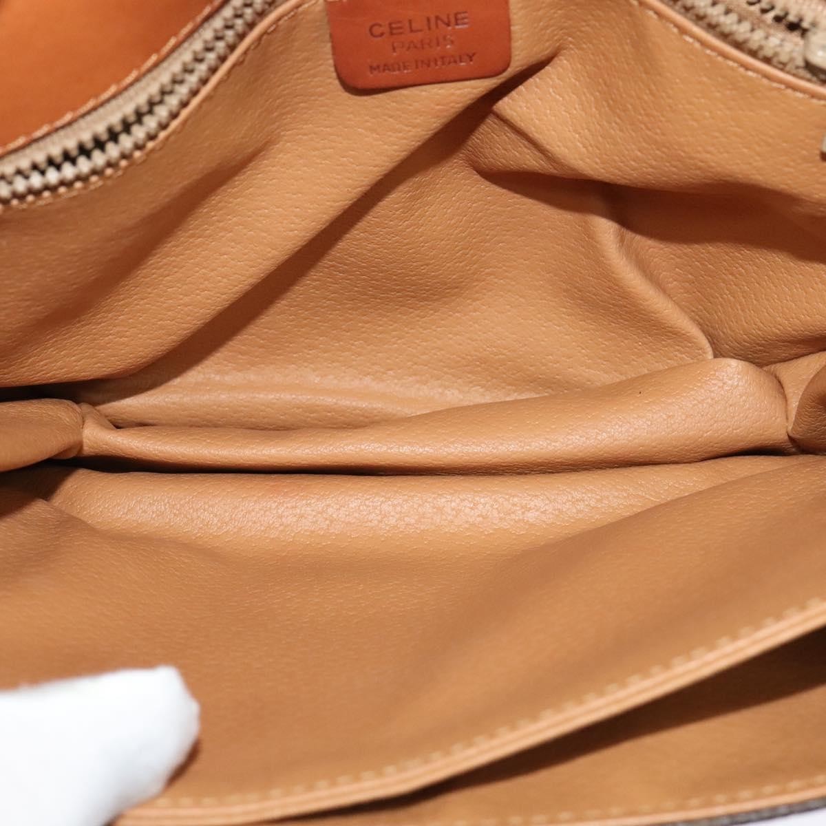Celine Vintage Macadam Shoulder Bag Canvas And Leather Brown Canvas Shoulder Bag Bag (Pre-Owned)