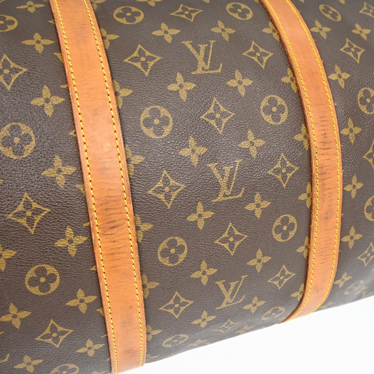 Louis Vuitton Keepall Bag Monogram Canvas Brown Canvas Handbag (Pre-Owned)