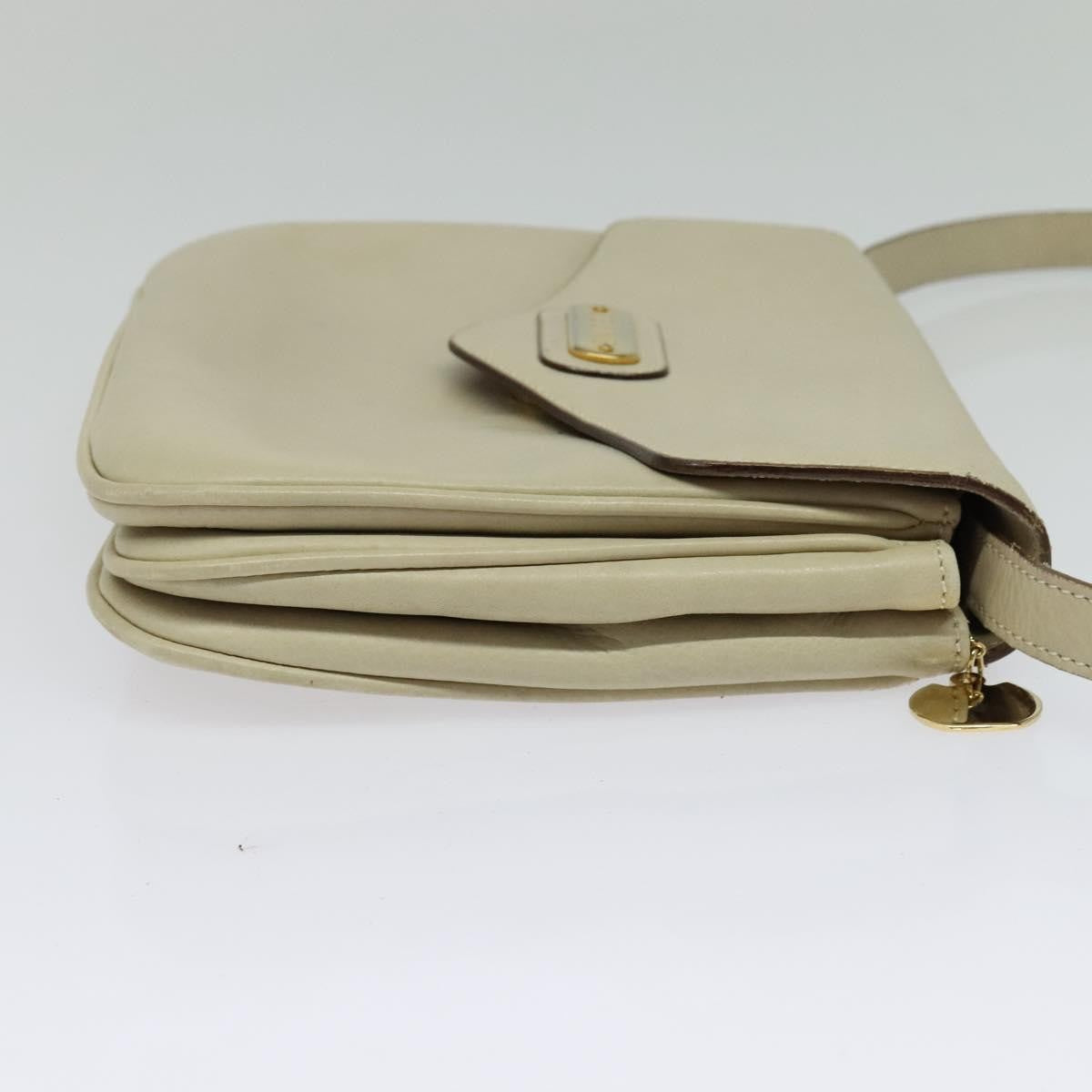 Celine Shoulder Bag Leather Beige Leather Shoulder Bag Bag (Pre-Owned)