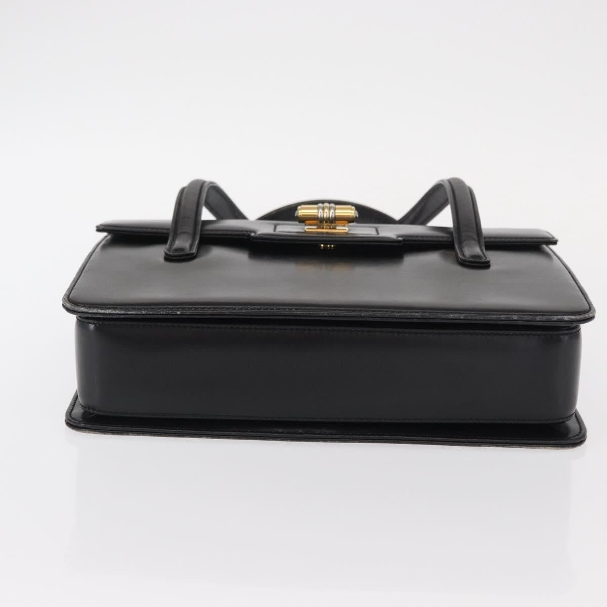 Gucci Vintage Handbag Leather Black Leather Handbag (Pre-Owned)