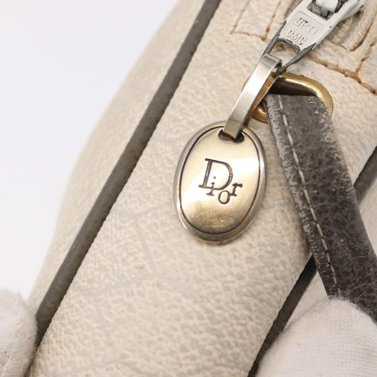 Christian Dior Vintage Honeycomb Shoulder Bag Canvas White Canvas Shoulder Bag Bag (Pre-Owned)