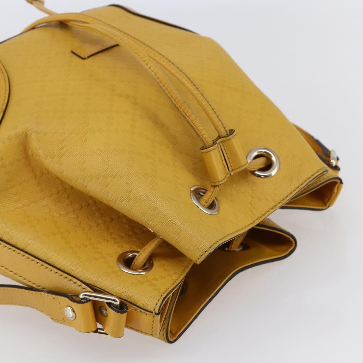 Gucci Bright Bucket Bag Diamante Leather Yellow Leather Shoulder Bag Bag (Pre-Owned)