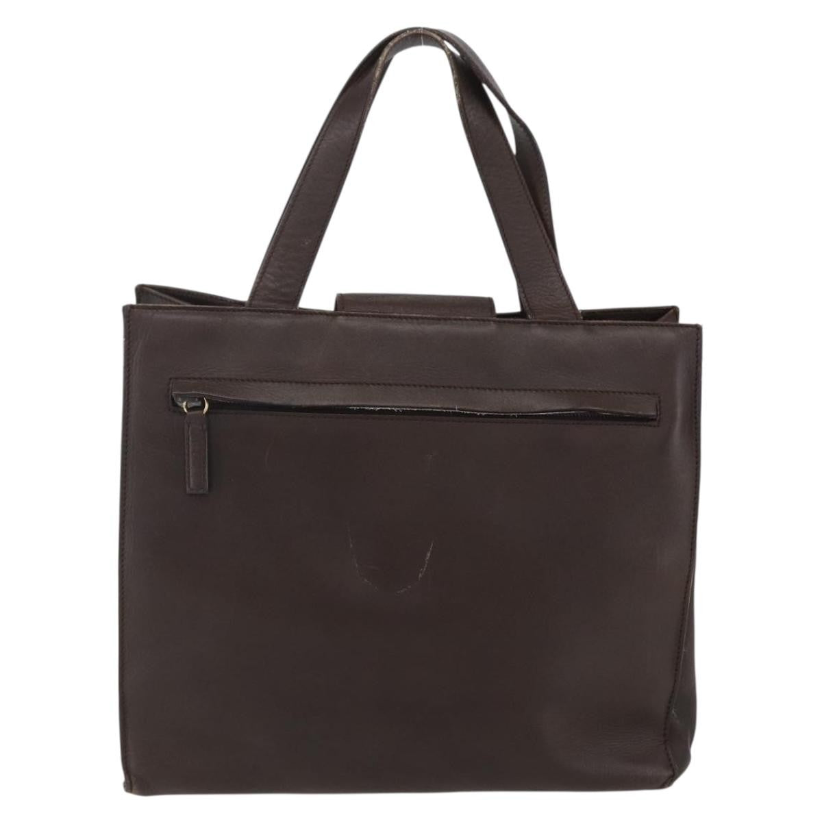 Gucci Vintage Handbag Leather Brown Leather Handbag (Pre-Owned)