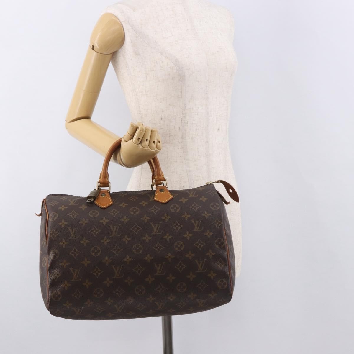 Louis Vuitton Speedy Handbag Monogram Canvas Brown Canvas Handbag (Pre-Owned)