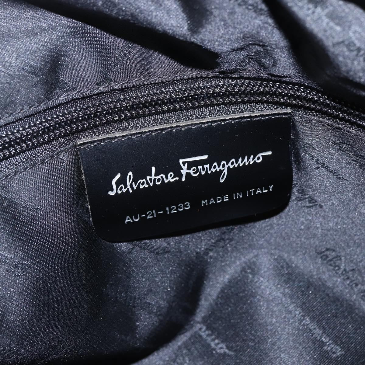 Salvatore Ferragamo Vintage Handbag Nylon Black Nylon Handbag (Pre-Owned)