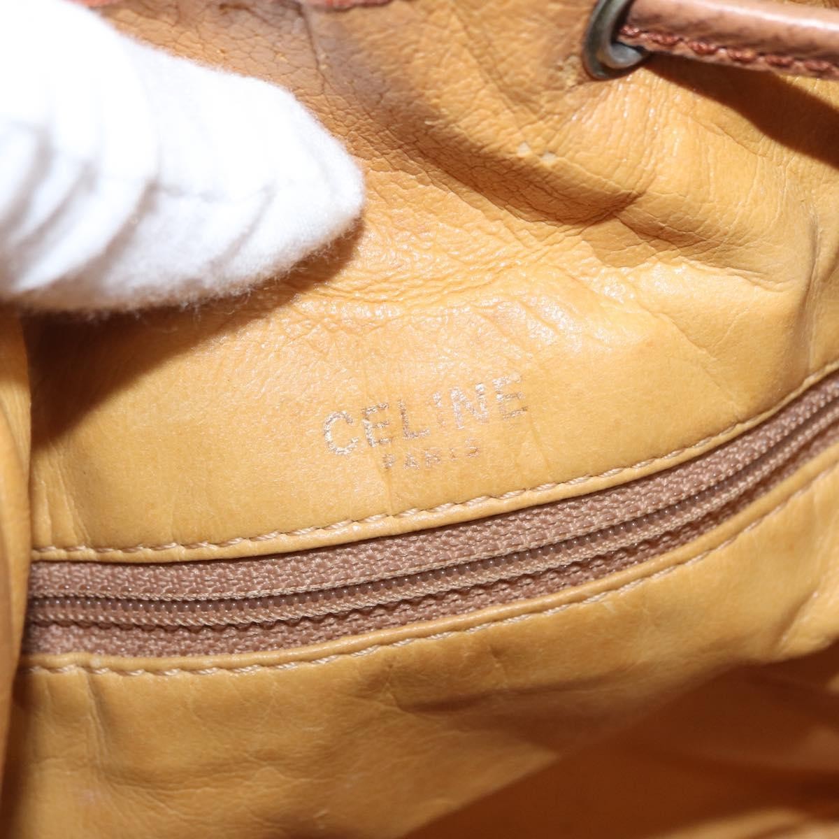 Celine Vintage Macadam Shoulder Bag Canvas And Leather Brown Canvas Shoulder Bag Bag (Pre-Owned)