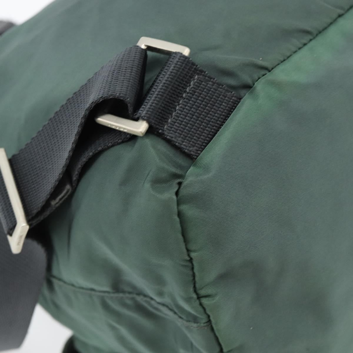 Prada Double Front Pocket Backpack Tessuto Green Nylon Backpack Bag (Pre-Owned)