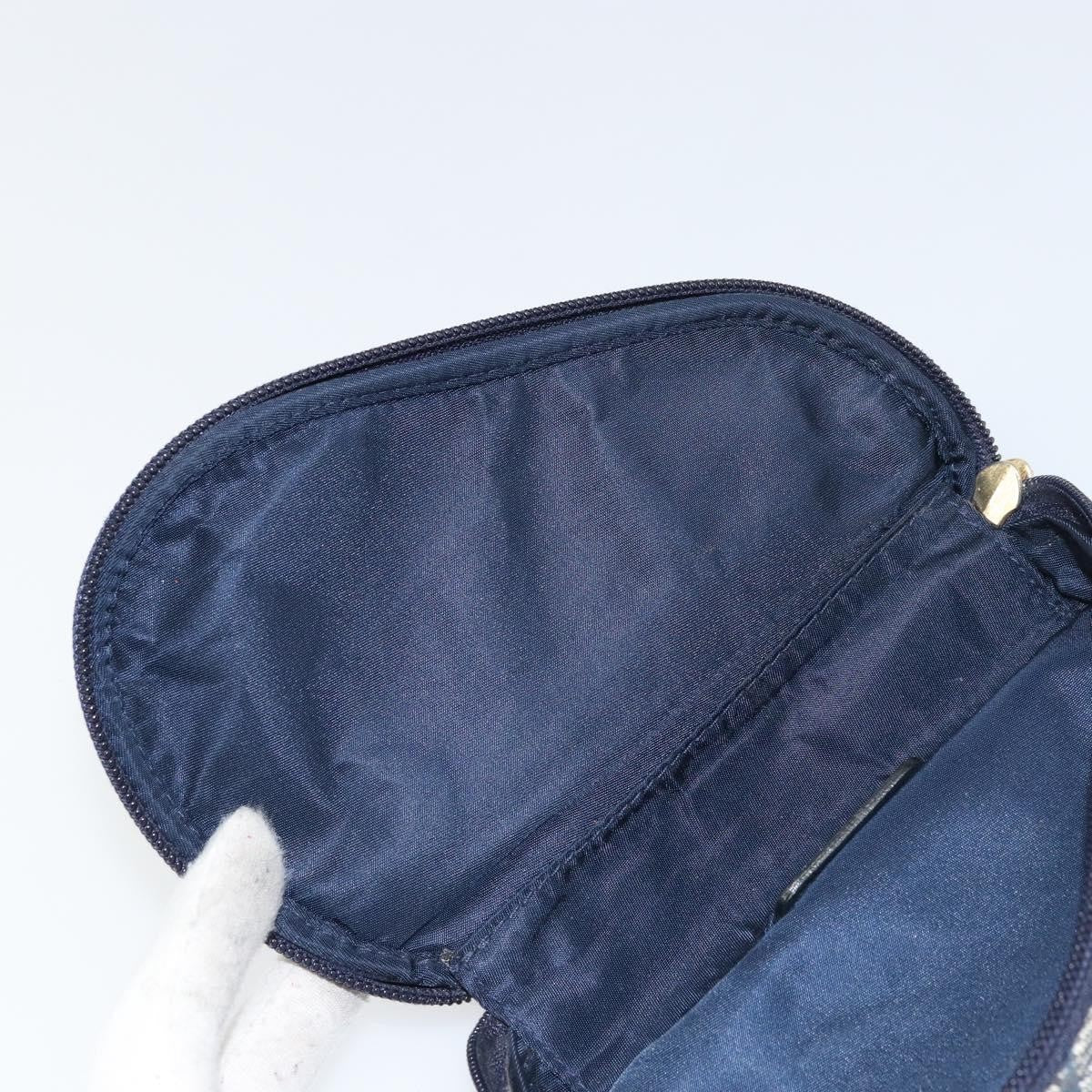 Christian Dior Vintage Saddle Coin Purse Diorissimo Canvas Navy Canvas Clutche & Pouche Bag (Pre-Owned)