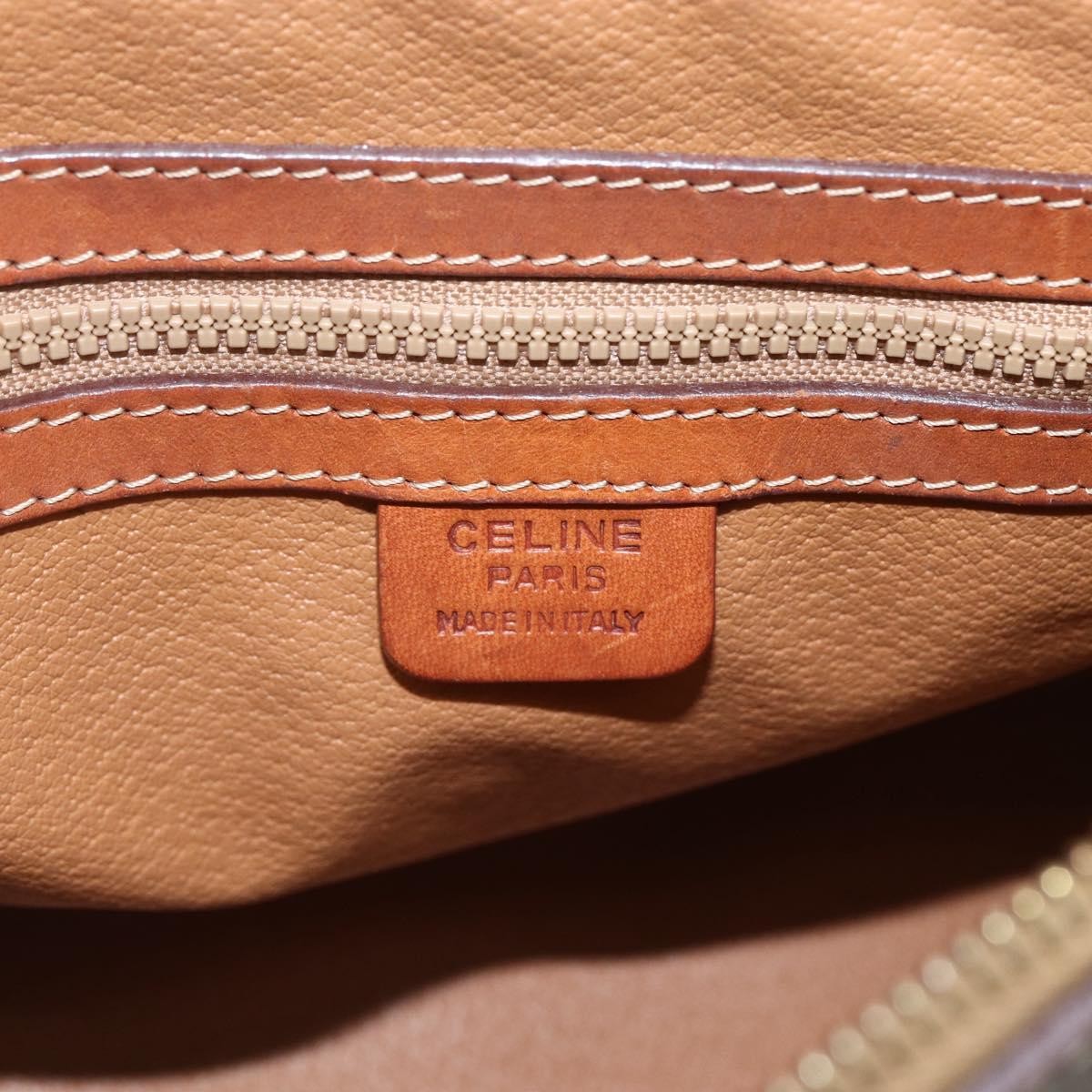 Celine Vintage Macadam Handbag Canvas And Leather Brown Canvas Handbag (Pre-Owned)