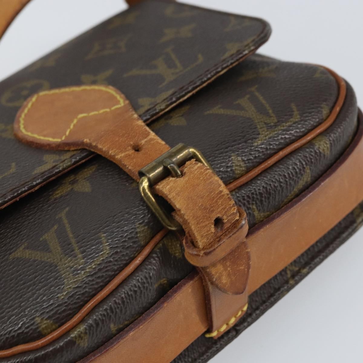 Louis Vuitton Cartouchiere Handbag Monogram Canvas Brown Canvas Shoulder Bag Bag (Pre-Owned)