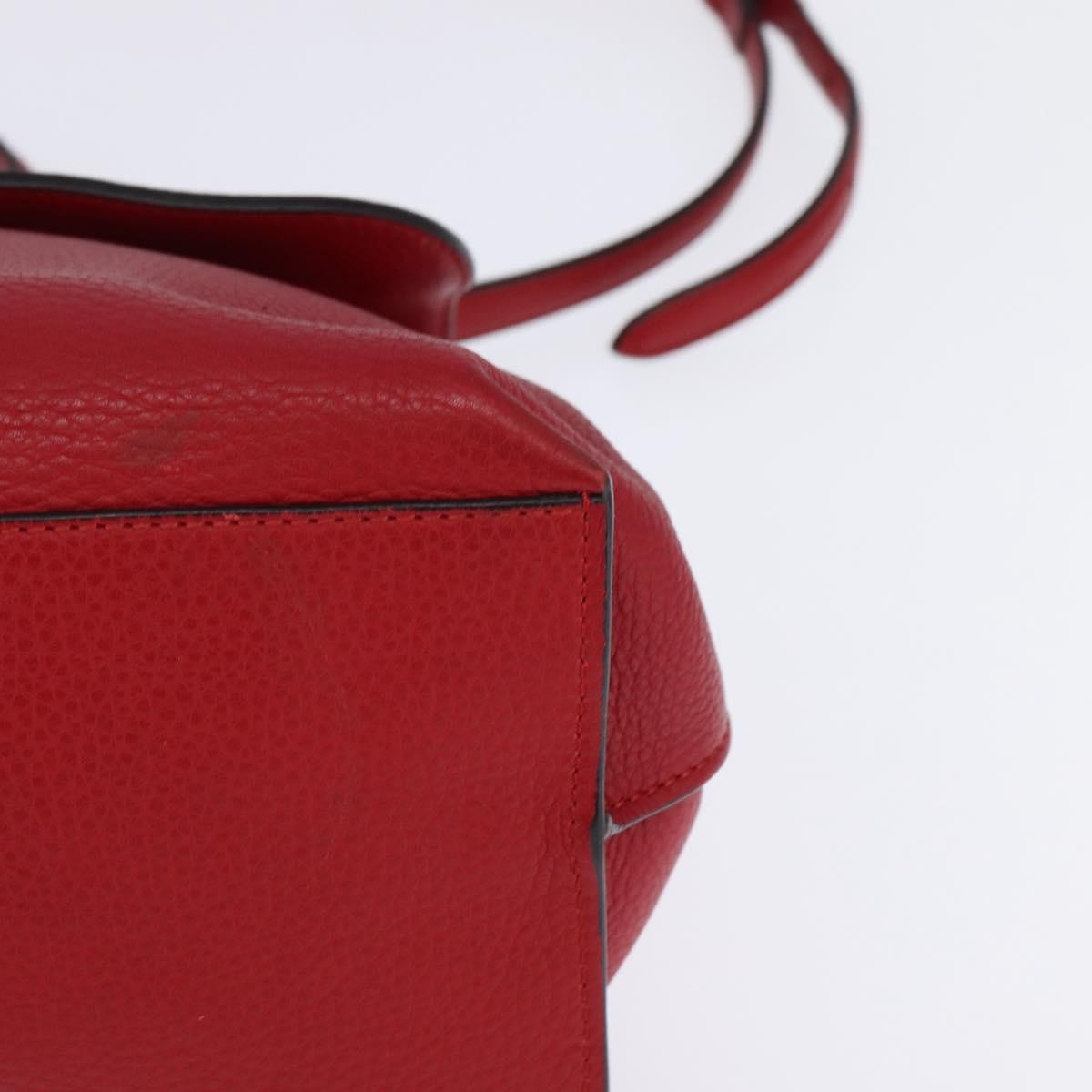 Gucci Bamboo Daily Top Handle Bag Leather Red Leather Bag (Pre-Owned)