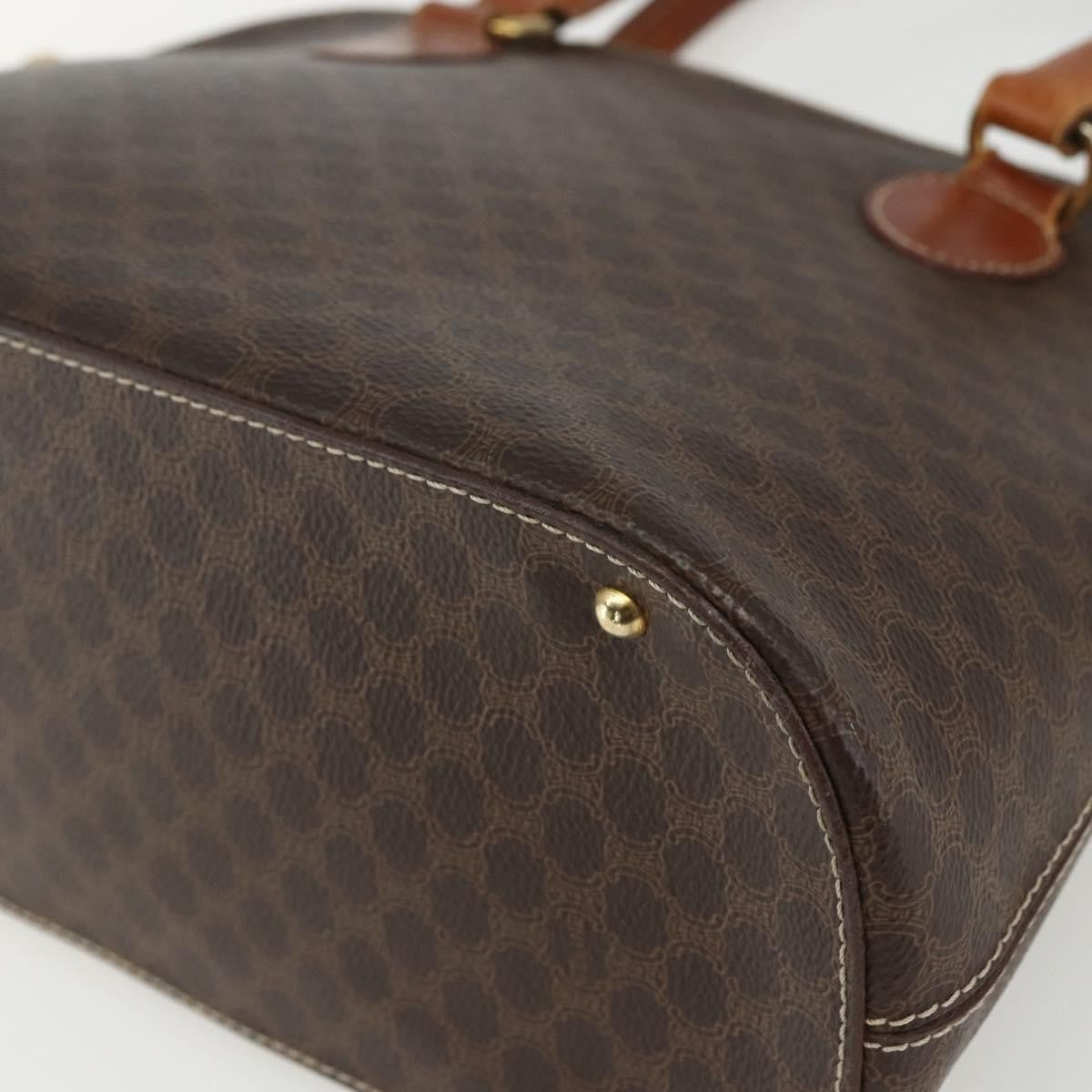 Celine Vintage Macadam Handbag Canvas And Leather Brown Canvas Handbag (Pre-Owned)