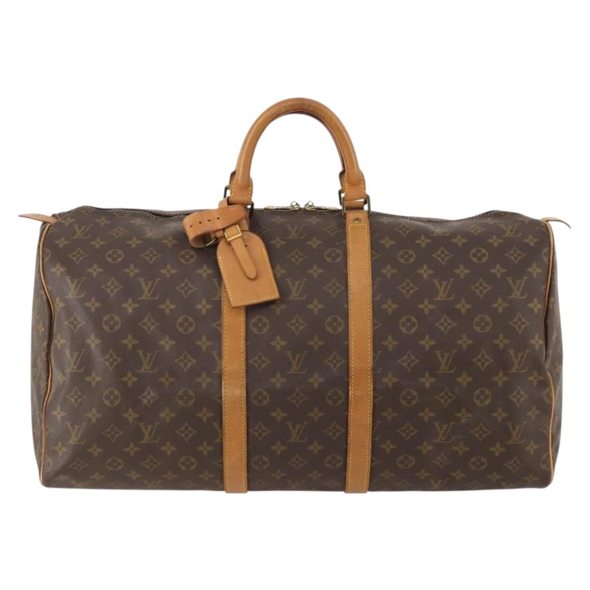 Louis Vuitton Keepall Bag Monogram Canvas Brown Canvas Travel Bag Bag (Pre-Owned)