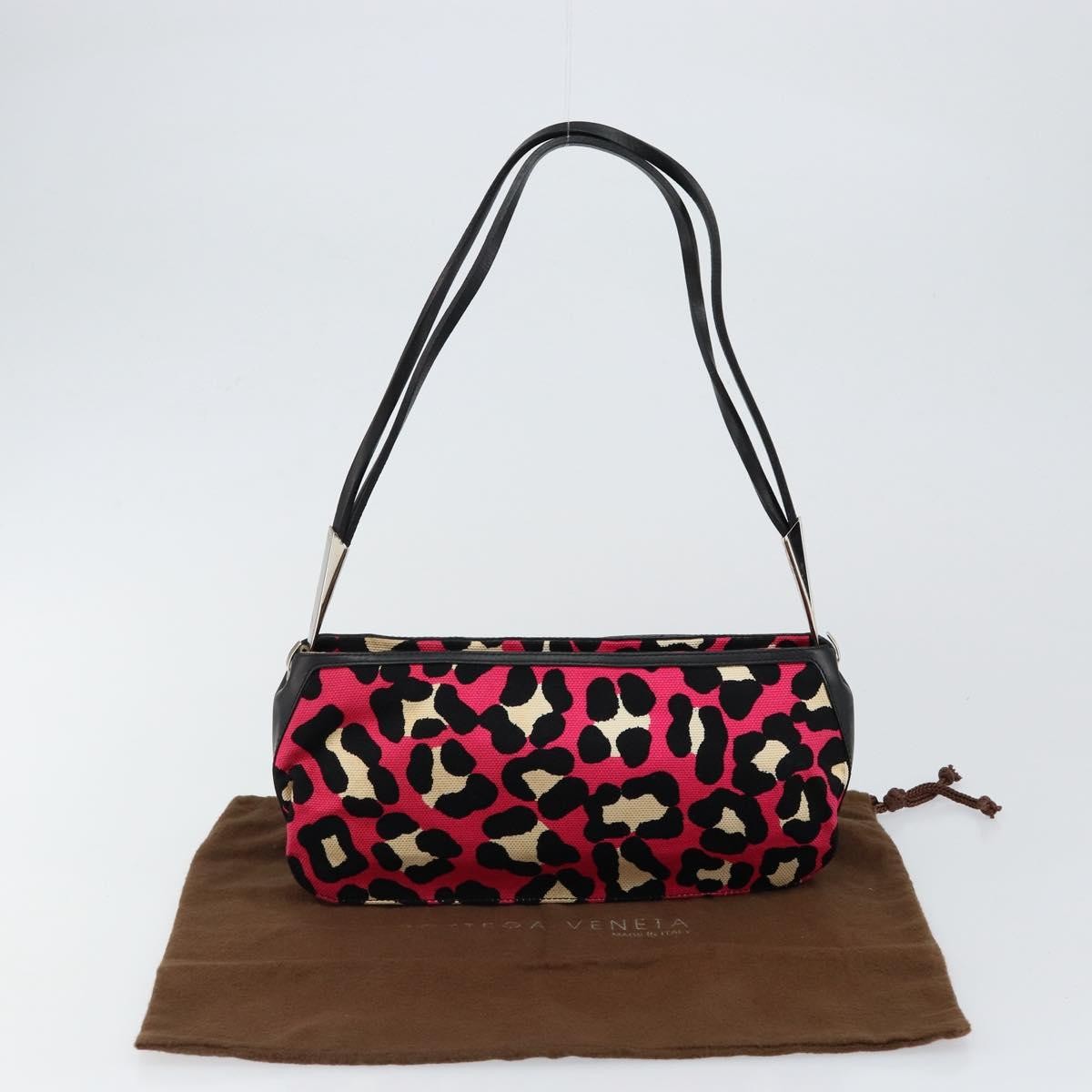 Bottega Veneta Vintage Shoulder Bag Canvas Pink Canvas Shoulder Bag Bag (Pre-Owned)