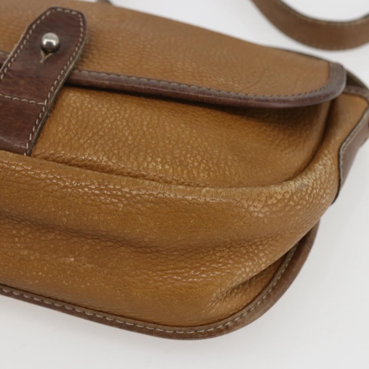 Loewe Anagram Shoulder Bag Leather Beige Leather Shoulder Bag Bag (Pre-Owned)
