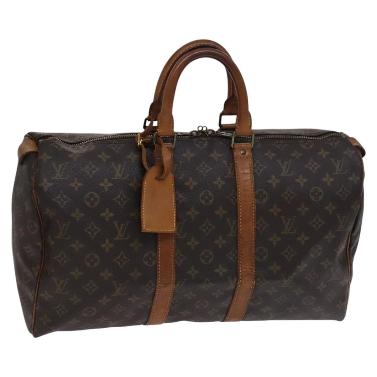 Louis Vuitton Keepall Bag Monogram Canvas Brown Canvas Travel Bag Bag (Pre-Owned)