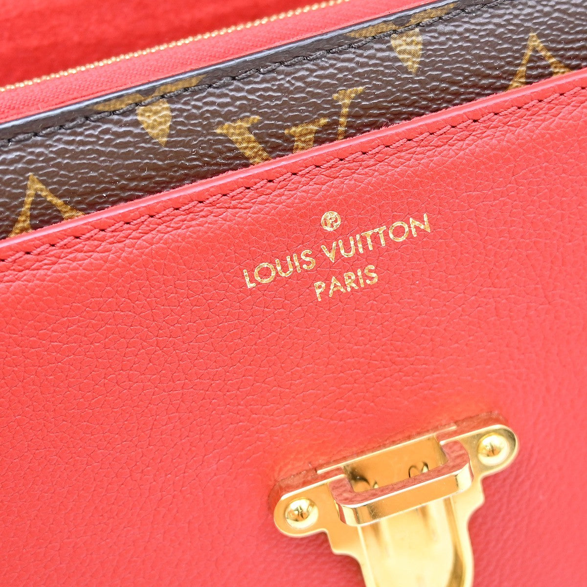 Louis Vuitton Victoire Handbag Monogram Canvas And Leather Brown Canvas Shoulder Bag Bag (Pre-Owned)