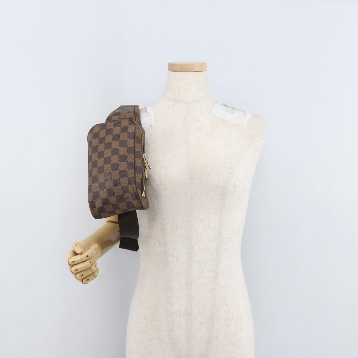 Louis Vuitton Geronimos Waist Bag Damier Brown Canvas Shoulder Bag Bag (Pre-Owned)