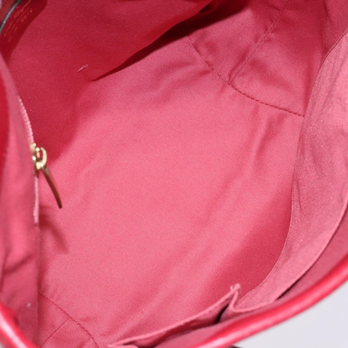 Salvatore Ferragamo Gancini Handbag Leather Red Leather Handbag (Pre-Owned)