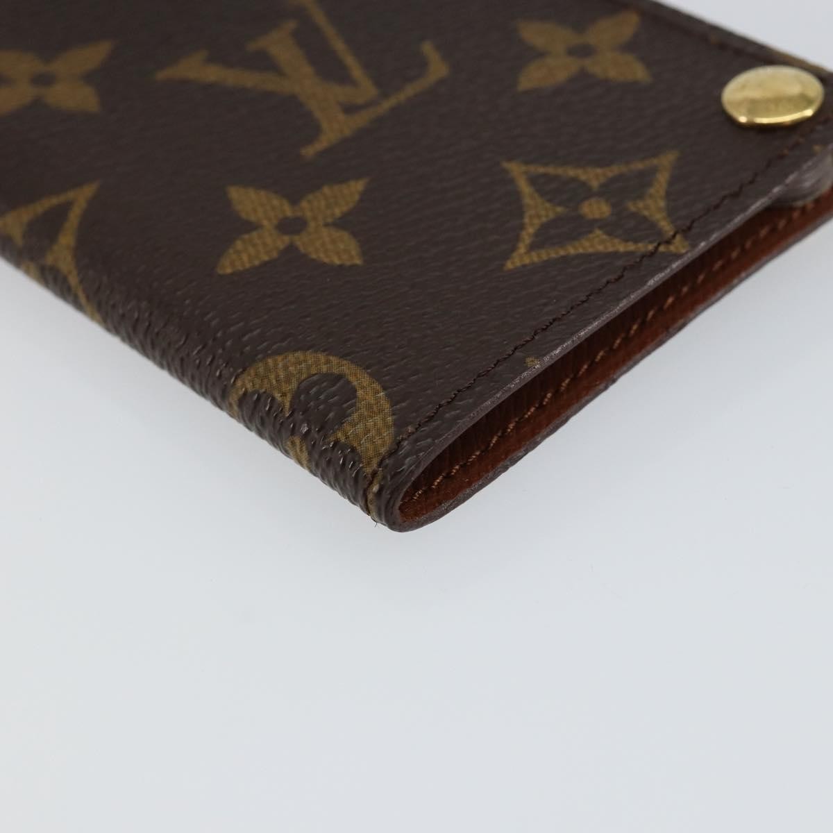 Louis Vuitton Porte Cartes Pression Card Case Monogram Canvas Brown Canvas Card Holders Accessory (Pre-Owned)